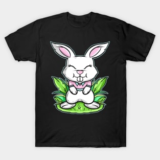 Smilling Easter Bunny With Hare Teeth On Easter T-Shirt